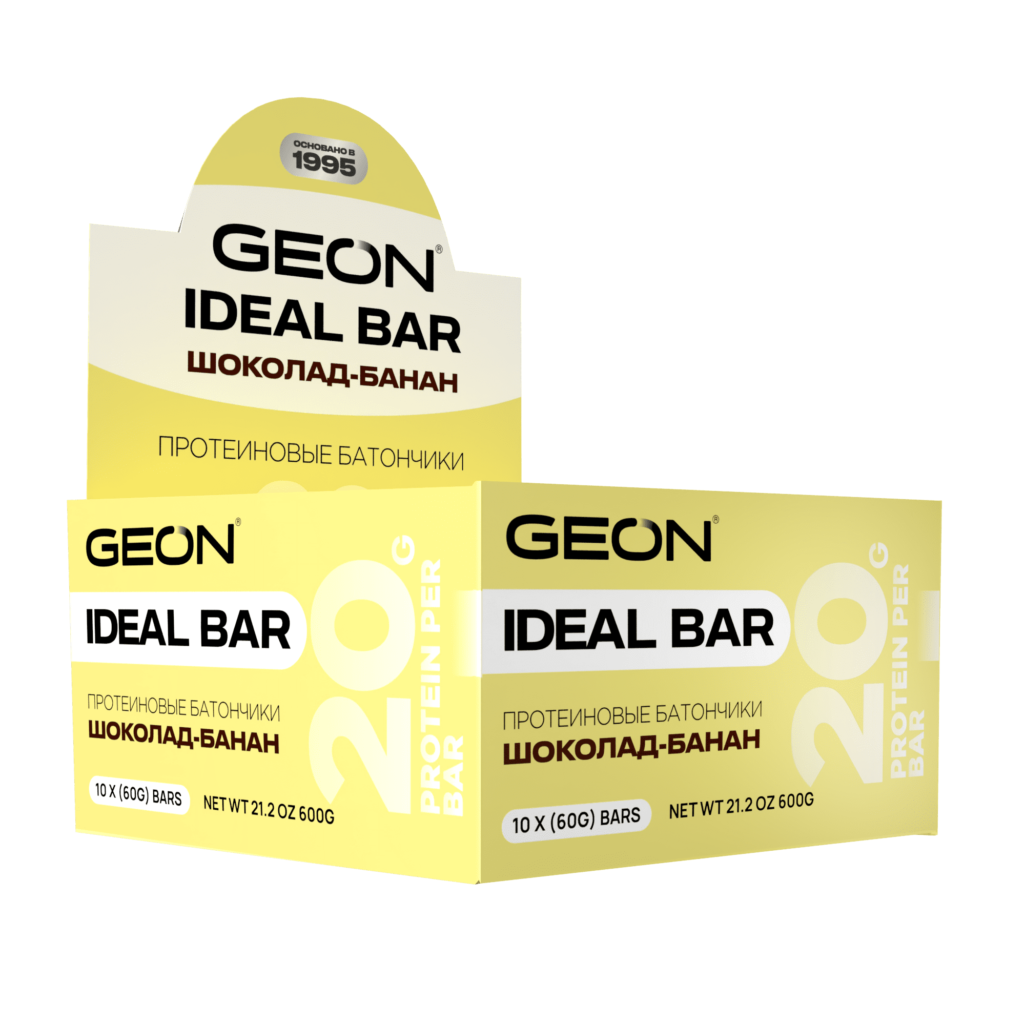 Протеиновые батончики GEON IDEALBAR  Шоколад банан, 33% белка (60г х 10шт.)