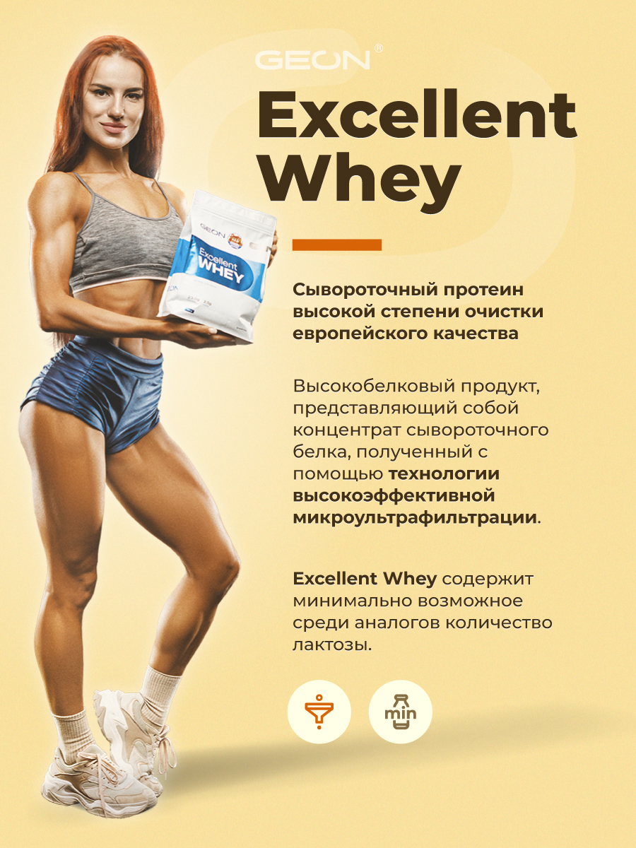 Протеин GEON EXCELLENT WHEY Карамель Чизкейк, 77% белка (920г)
