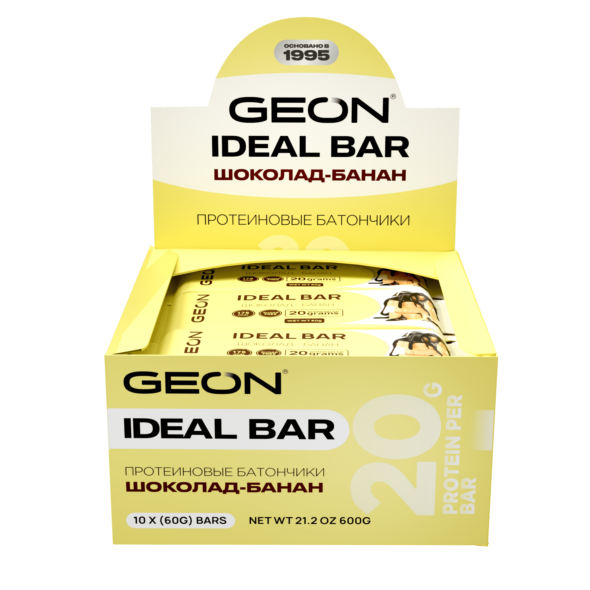 Протеиновые батончики GEON IDEALBAR  Шоколад банан, 33% белка (60г х 10шт.)